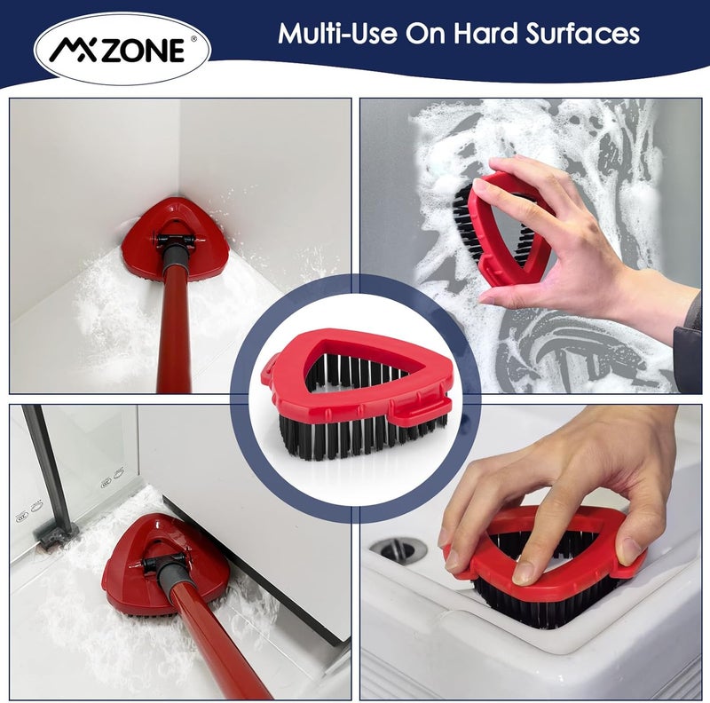 MXZONE Scrubber and Mop Base Compatible with O Cedar RinseClean 2 Tank System, Spin Mop Scrub Brush Head Replacement, Hard Bristle Cleaning Brush, 1 Mop Base and 1 Scrub Brush, Not Fit EasyWring 1 Tank - Image 4